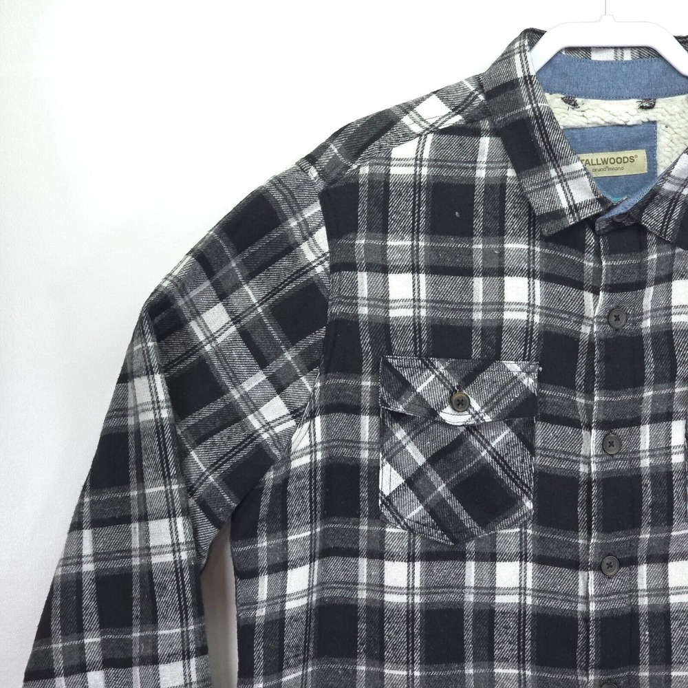 Tallwoods Flannel Shacket Mens XL Tartan Plaid Sherpa Lined Heavyweight Barn - Picture 9 of 16